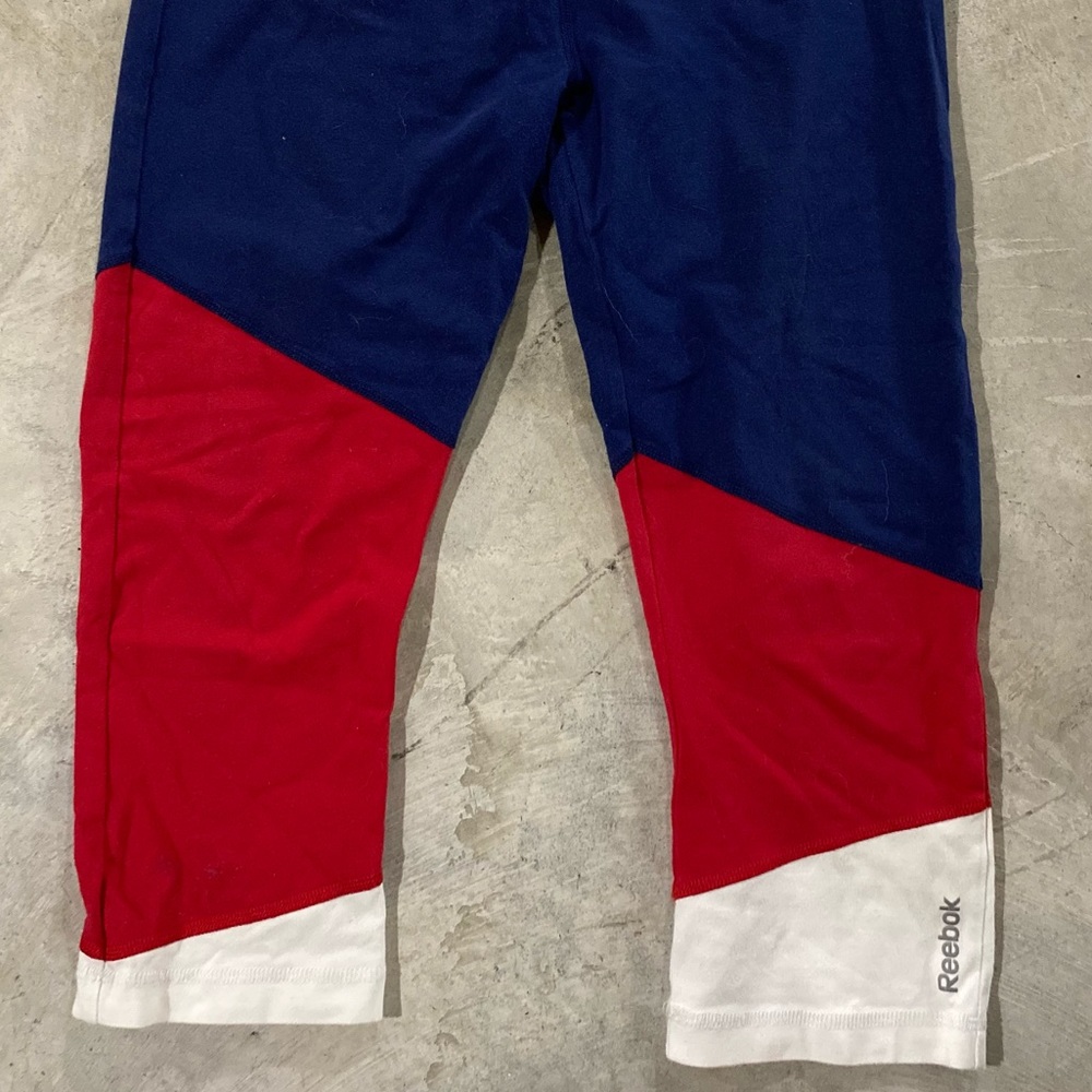 Reebok red, white, and blue cropped leggings